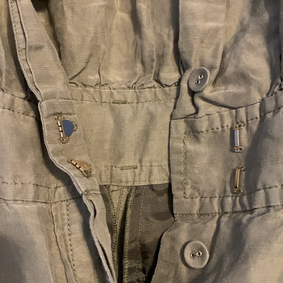 MARC JACOBS Olive Khaki Silk Linen Romper Jumpsuit Belted Cargo Safari Size 2 - Picture 5 of 5